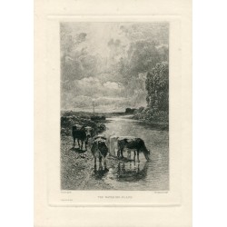 The Watering Place grabado por Th. Chauvel