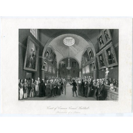 Court of Common Council Guildhall grabado por H. Melville