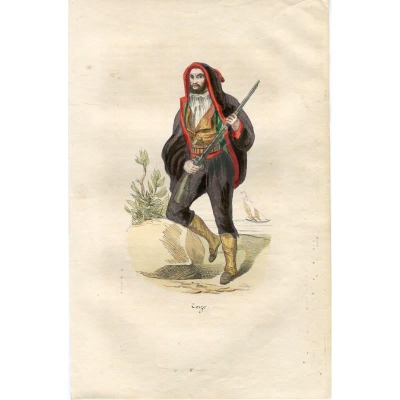 1844. Corzo, traditional male costum. Italy.