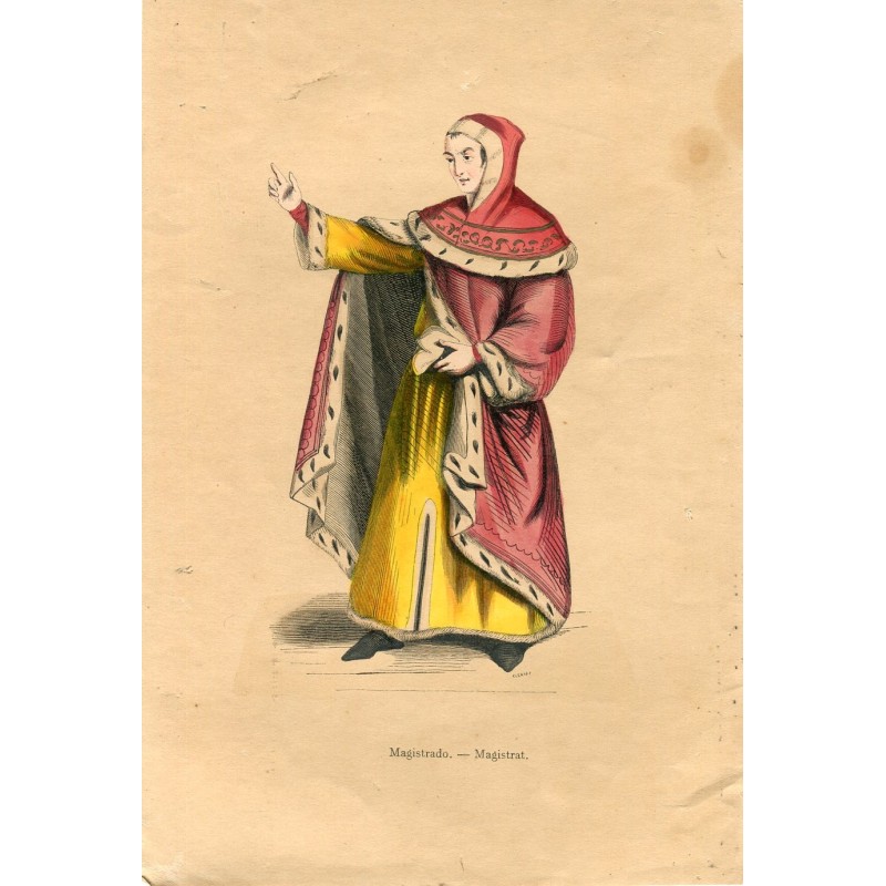 1844. Costume of a government magistrate in Florence, 15th century