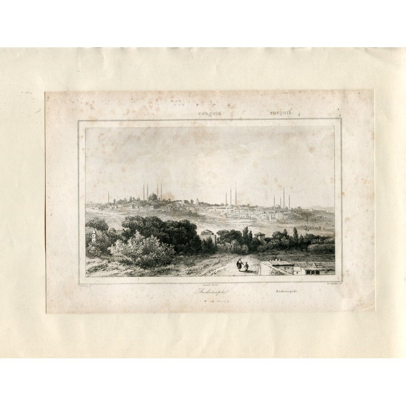 Andrinopoli, Turchia, incisione di Charles Lalaisse da un disegno di Fleury