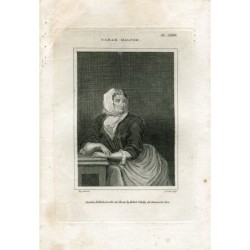 Sarah Malcom reverse engraving by Thomas Clerk from an engraving by Hogarth