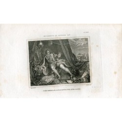 Garrick dans Richard III, gravure inversée par Thomas Clerk d'après une gravure de Hogarth