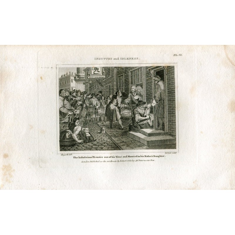 Industrie et oisiveté n° 6 par DB Pyet d'après une gravure de Hogarth