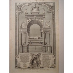 Il monumento a Maria Stuarda nell'Abbazia di Westminster. Fig. Gravelot. Incise Goldar (Oxford, 1729 - Londra, 1795).