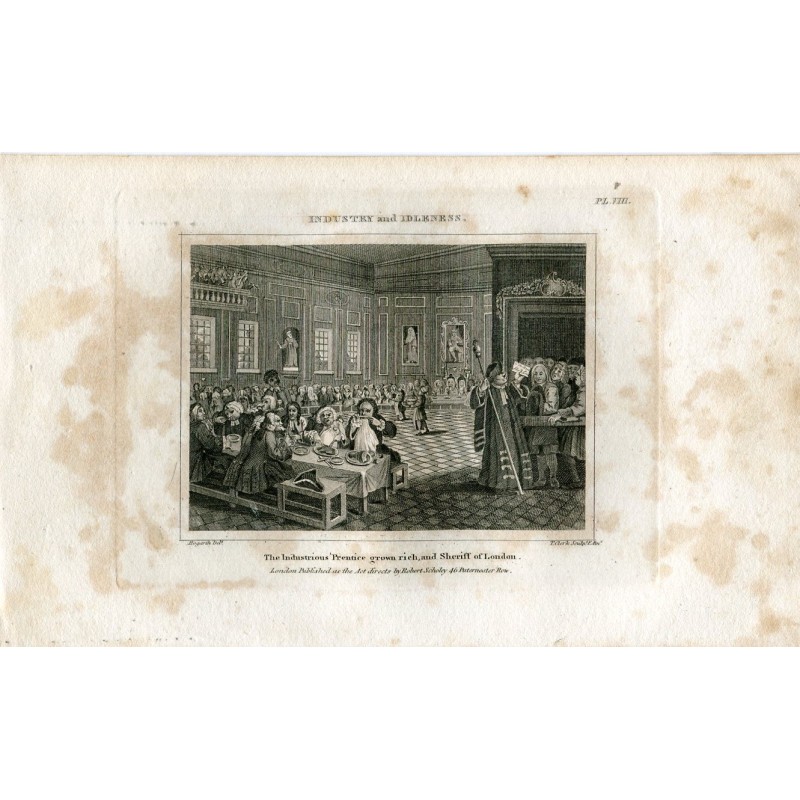 Industry and Idleness No. 8 by Thomas Clerk from an engraving by Hogarth