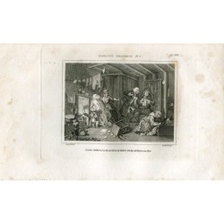 Harlots Progress No. 5 print by Thomas Clerk reversed from a Hogarth print