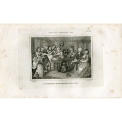 Harlots Progress Nr. 6 Druck von Thomas Clerk, umgekehrt von einem Hogarth-Druck