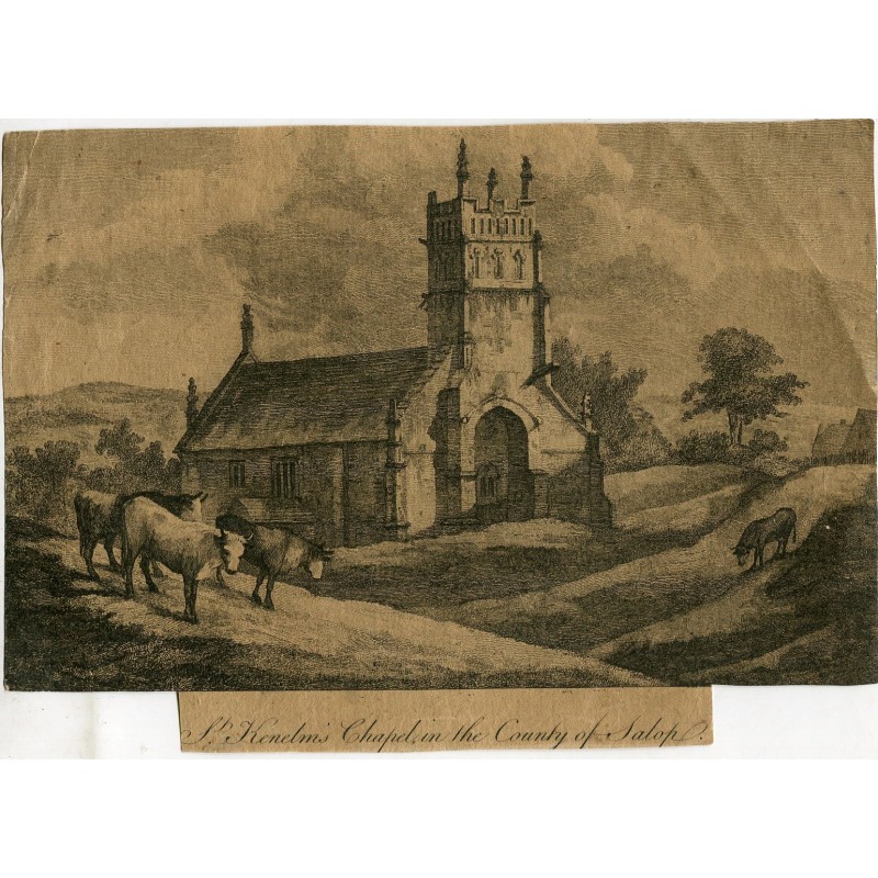 Chapelle Saint-Kelnelms dans le pays de Salop gravée par Benjamin Green