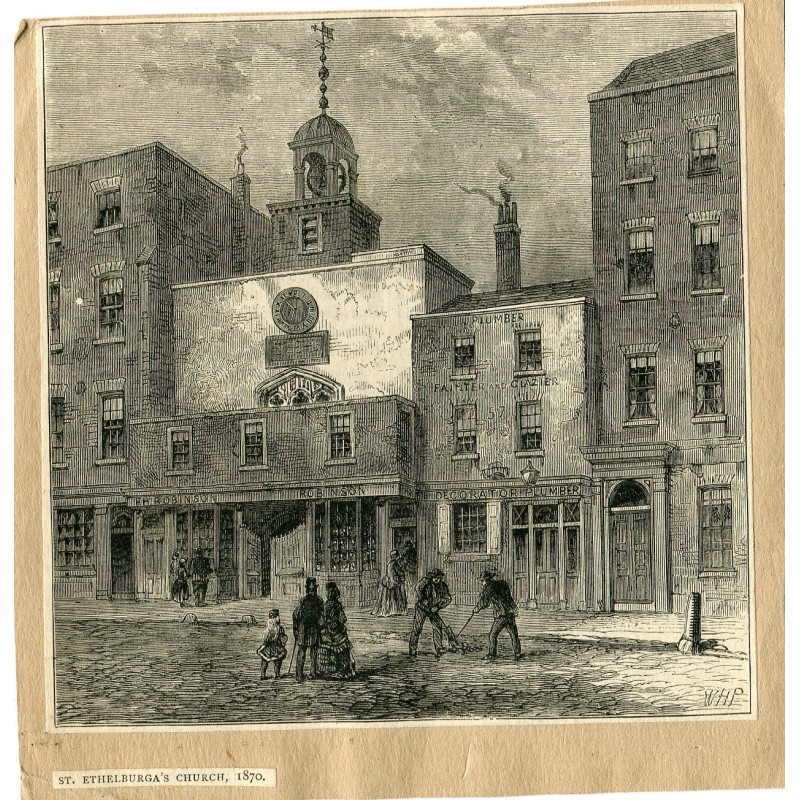 Chiesa di Sant'Etelburga, 1870, firmata con le iniziali WHP