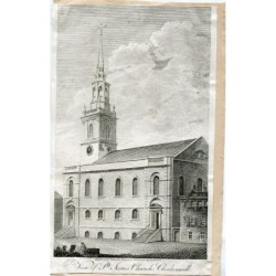 Vue de l'église Saint-Jacques de Clerkenwell gravée par Samuel Rowle