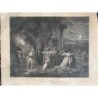 La nuit, gravure du XVIIIe siècle par Debucourt d'après une œuvre d'Hyppolite Lecomte.