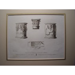 Spain. Estremadura. Badajoz. «Fragments of the column of Sta. Eulalia in Mérida» Alexandre Laborde (1810-11)