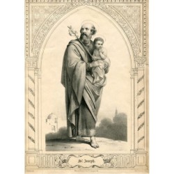 Litografia di San Giuseppe disegnata da A. Daveria. Imp. di Lemercier Paris.