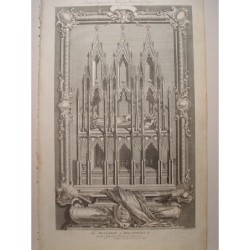 Le monument du roi Édouard II dans la cathédrale de Gloucester. Fig. Gravelot. Il a gravé Goldar (Oxford, 1729-Londres, 1795).