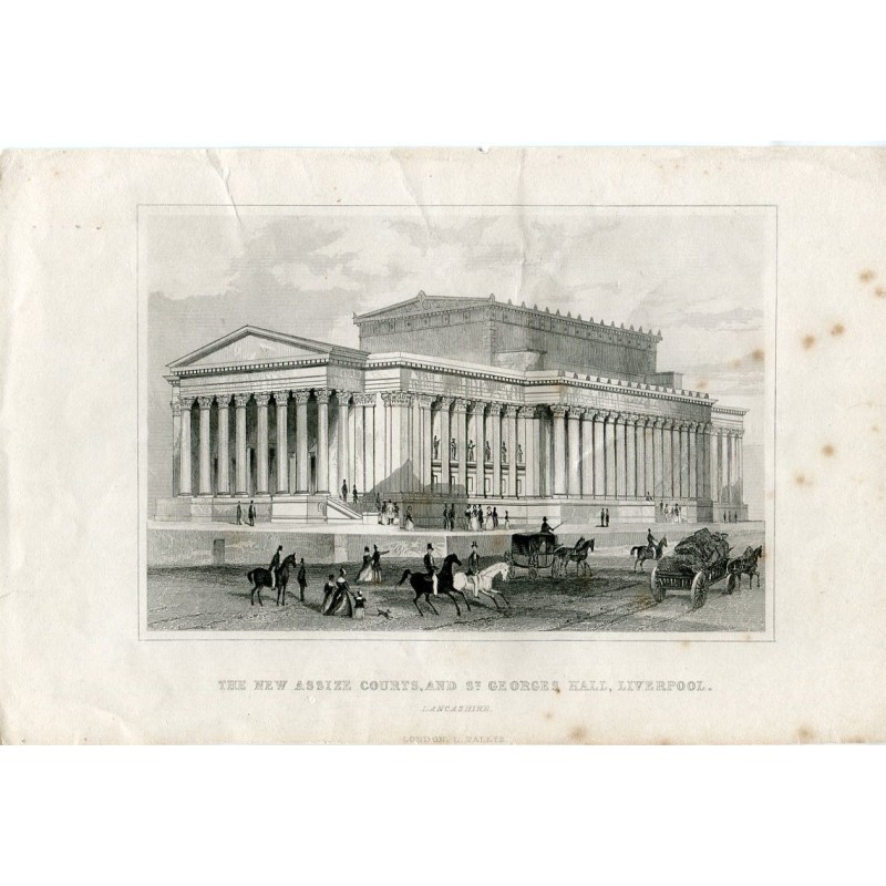 Gravure, Les nouvelles cours d'assises et St. Georges Hall, Liverpool