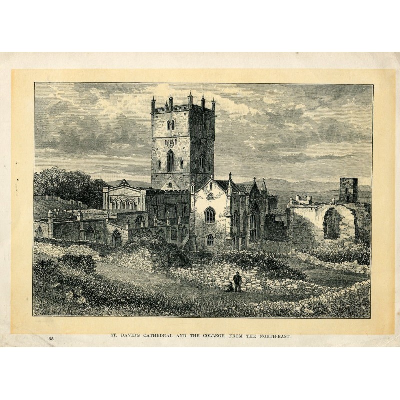 La cathédrale Saint-David et le Collège depuis la gravure nord-est