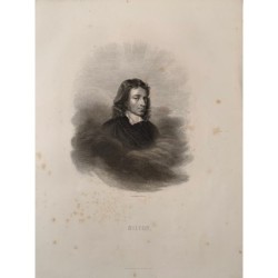 Portrait de John Milton gravé par Sixdennier en 1880