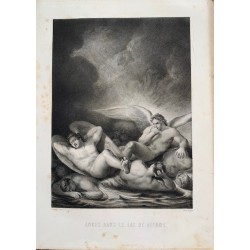 Angeli nel lago di bitume, incisa da Bein da un disegno di Flatters