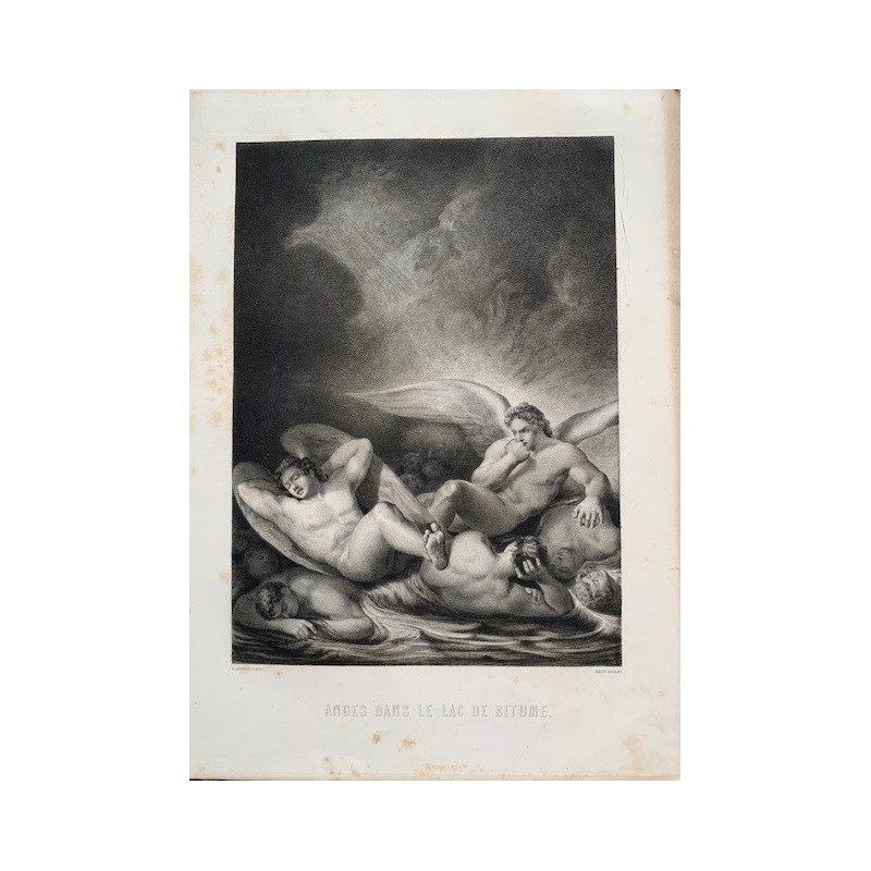 Angeli nel lago di bitume, incisa da Bein da un disegno di Flatters