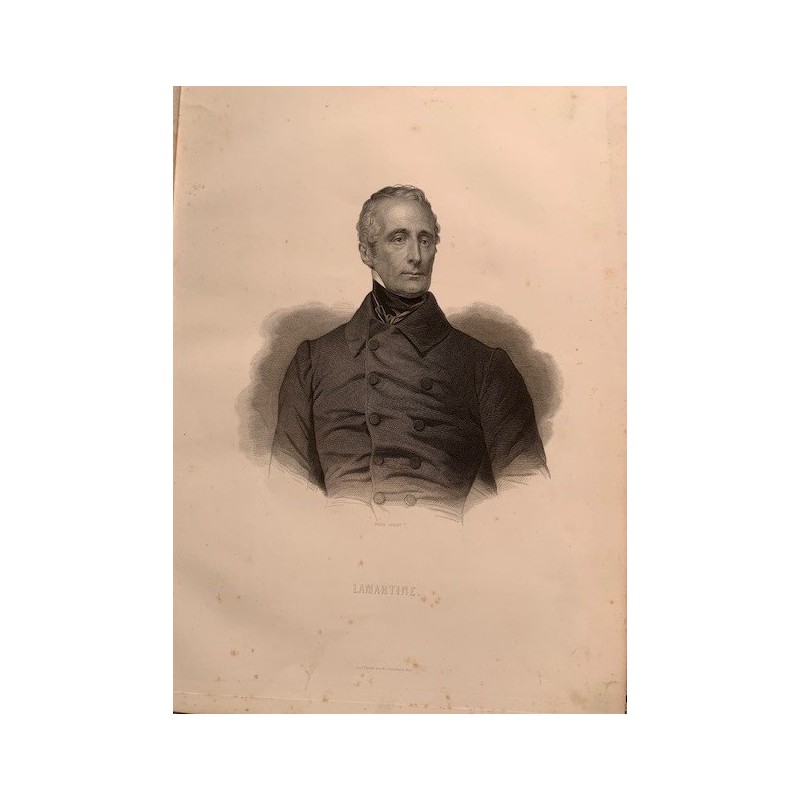 Lamartine grabado por Pelee impreso por F. Chardon