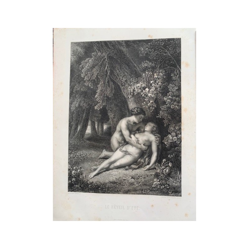 Le revell d'Éve gravé par Pelée et Charles Lalaisse d'après une oeuvre de Melin.