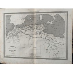 Karte von Algerien. Stich von R. Alabern (1853)