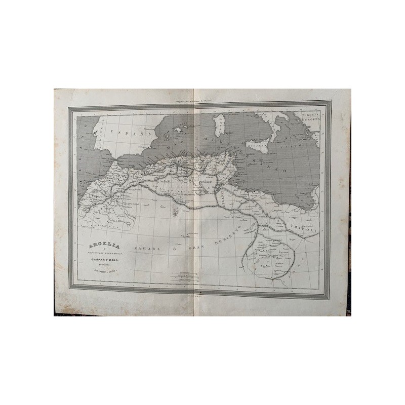 Map of Argelia. Engraved by R. Alabern (1853)
