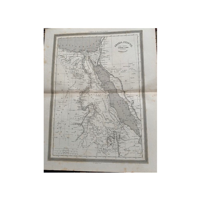 Mappa dell'Egitto e dell'Arabia. Incisa da R. Alabern (1853)