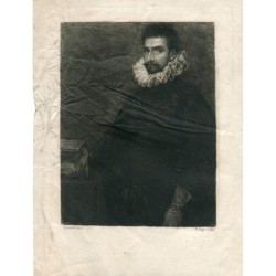 Ritratto di un uomo, di William Unger da Tintoretto - acquaforte del 1879