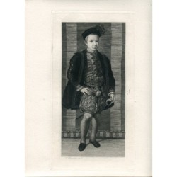 Porträt eines Jungen nach Pontorno – Radierung von 1877.