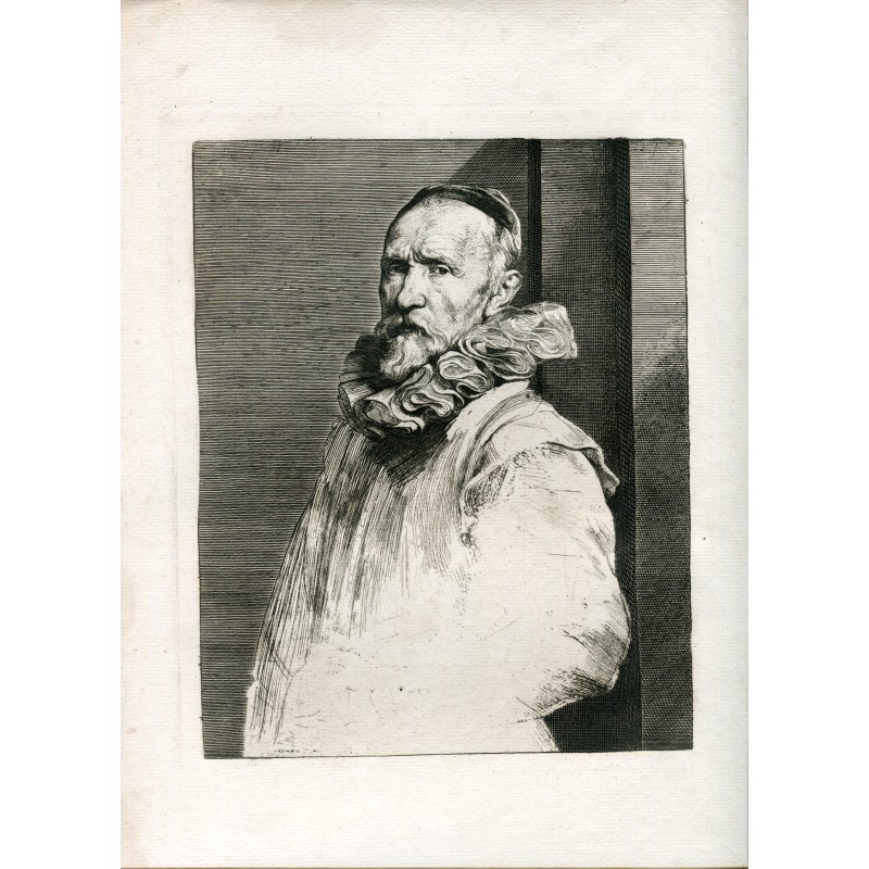 Jean de Wael Portrait by Amand-Durand - After Van Dyck - Antique etching 19th century