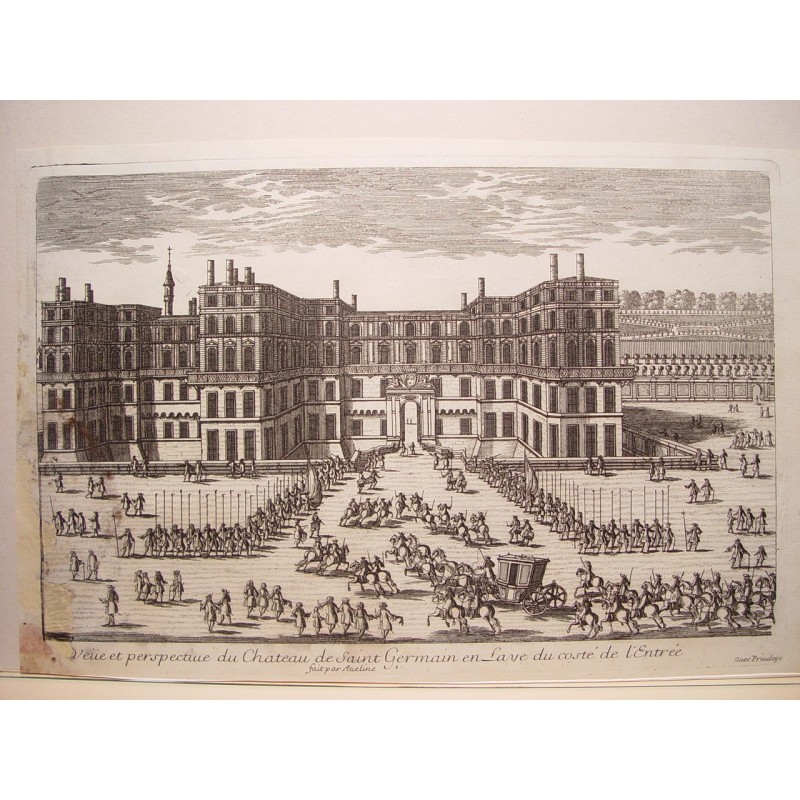Veduta del castello Neuf di Saint-Germain-en-Laye. Pierre Aveline il Vecchio. Parigi, 1656-1722.