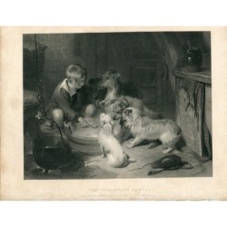 La colazione, da E. Landseer. Incisione di E. Finden (1880)