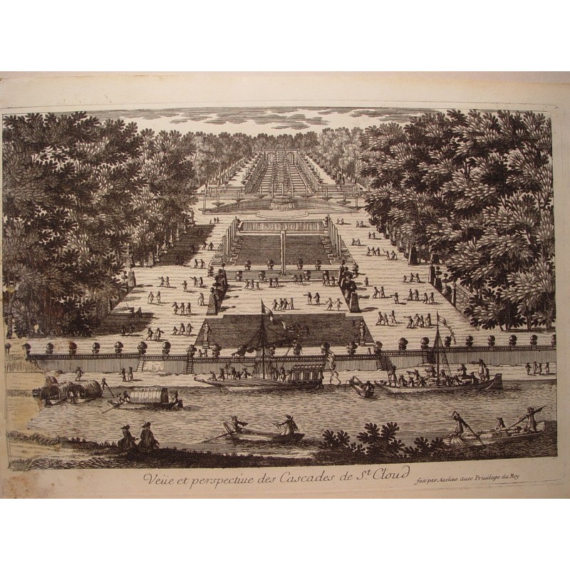 Vue et perspective des chutes de Saint-Cloud. Dessiné et gravé par Pierre Aveline (Paris, 1656-1722).