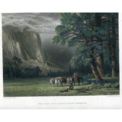 The Halt in a Valley South America by Arthur Willmore after a picture by Albert Bierstadt (1875)