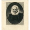 Portrait d'une vieille dame. Gravure ancienne d'après Rembrandt par Rajon (1885)