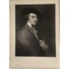 Sir Joshua Reynolds. Autoritratto. Antica incisione, stampa antica, 1854.