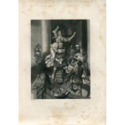 The Brides of Venice. Antique old engraving print from 19th century.