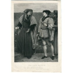 Pièce de William Shakespeare « Le Roi Henri VI », première partie, acte II, scène 4. Les Deux Roses. Gravure ancienne.