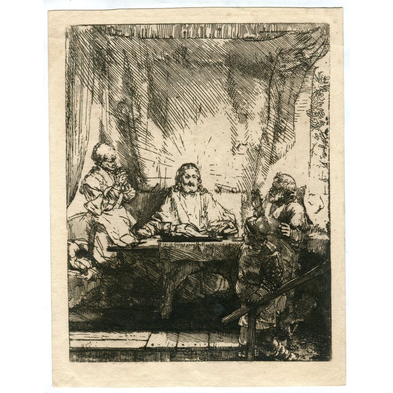 Cristo in Emmaus di Amand-Durand, da Rembrandt. Heliogravure, 1876
