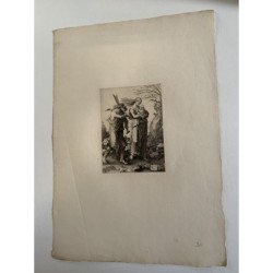 Adam et Ève après leur expulsion du paradis par Amand-Durand d'après Lucas van Leyden, 1883