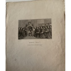 Henri VIII présentant une charte à la Compagnie des Chirurgiens-Barbiers. WP Sherlock d'après Holbein - 1817