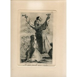 Acquaforte di Goya. I Capricci. Tavola 52, "Cosa può fare un sarto!". Edizione del 1970.