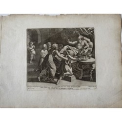 Bible de Raphaël - Isaac bénit Jacob, Genèse XXVII - gravure de 1674