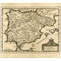 Carte de l'Espagne&de Portugal par Pieter Vander Aa 1707