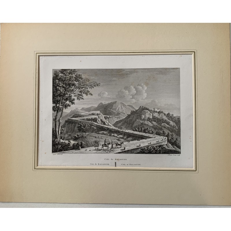 Col Balaguer, Lleida - Alexandre Laborde - Gravure ancienne 1810