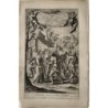 Jacob goes to Egypt. Original antique engraving after G Freman, 17th century.