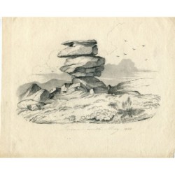 Le Cheesewring (colline de Stowes), Cornouailles. Dessin de 1822 d'après John MacCulloch.