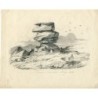 The Cheesewring (collina di Stowes), Cornovaglia. Disegno del 1822 da John MacCulloch